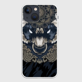 Чехол для iPhone 13 mini с принтом Зверь в Тюмени,  |  | арт | белый | бурый | всю | геометрия | граффити | дикие | добрые | животные | зверь | злые | картинка | кума | лого | медведь | на | опасный | панда | рисунок | текстуры | фон | хищник | цвет | эмблема