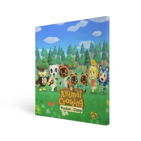 Холст квадратный с принтом ANIMAL CROSSING в Тюмени, 100% ПВХ |  | animal crossing:new horizons | game | nintendo | анимал кроссинг | животные | звери | игра | нинтендо | пересечение животных