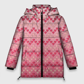Женская зимняя куртка 3D с принтом узор милые сердца зигзагами в Тюмени, верх — 100% полиэстер; подкладка — 100% полиэстер; утеплитель — 100% полиэстер | длина ниже бедра, силуэт Оверсайз. Есть воротник-стойка, отстегивающийся капюшон и ветрозащитная планка. 

Боковые карманы с листочкой на кнопках и внутренний карман на молнии | textures | бежевый | влюбленность | геометрия | зигзаги | красный | любовь | нежный | пижамный | розовый | романтика | сердечки | сердца | текстурный | текстуры | узор | фон