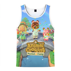 Мужская майка 3D с принтом ANIMAL CROSSING в Тюмени, 100% полиэстер | круглая горловина, приталенный силуэт, длина до линии бедра. Пройма и горловина окантованы тонкой бейкой | animal crossing:new horizons | game | nintendo | анимал кроссинг | животные | звери | игра | нинтендо | пересечение животных