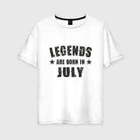 Женская футболка хлопок Oversize с принтом Легенды рождаются в июле в Тюмени, 100% хлопок | свободный крой, круглый ворот, спущенный рукав, длина до линии бедер
 | best | birthday | born | day | family | happy birthday | legend | star | year | возраст | год | день | день рождения | звезда | именинник | именины | июль | легенда | лето | лучший | месяц | подарок | праздник | ребенок | родители