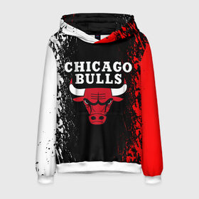 Мужская толстовка 3D с принтом CHICAGO BULLS в Тюмени, 100% полиэстер | двухслойный капюшон со шнурком для регулировки, мягкие манжеты на рукавах и по низу толстовки, спереди карман-кенгуру с мягким внутренним слоем. | bulls | chicago | chicago bulls | nba | red bulls | usa | америка | быки | нба | сша | чикаго буллс