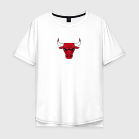 Мужская футболка хлопок Oversize с принтом CHICAGO BULLS в Тюмени, 100% хлопок | свободный крой, круглый ворот, “спинка” длиннее передней части | bulls | chicago | chicago bulls | nba | red bulls | usa | америка | быки | нба | сша | чикаго буллс