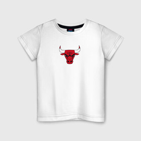 Детская футболка хлопок с принтом CHICAGO BULLS в Тюмени, 100% хлопок | круглый вырез горловины, полуприлегающий силуэт, длина до линии бедер | bulls | chicago | chicago bulls | nba | red bulls | usa | америка | быки | нба | сша | чикаго буллс
