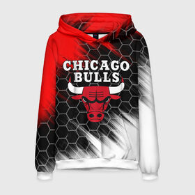 Мужская толстовка 3D с принтом CHICAGO BULLS в Тюмени, 100% полиэстер | двухслойный капюшон со шнурком для регулировки, мягкие манжеты на рукавах и по низу толстовки, спереди карман-кенгуру с мягким внутренним слоем. | bulls | chicago | chicago bulls | nba | red bulls | usa | америка | быки | нба | сша | чикаго буллс