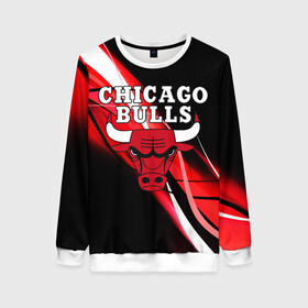 Женский свитшот 3D с принтом CHICAGO BULLS | ЧИКАГО БУЛЛС в Тюмени, 100% полиэстер с мягким внутренним слоем | круглый вырез горловины, мягкая резинка на манжетах и поясе, свободная посадка по фигуре | 23 | bulls | chicago bulls | jordan | logo | michael jordan | nba | paris saint germain | psg | red | sport | быки | джордан | лого | майкл джордан | псж | спорт | чикаго буллс