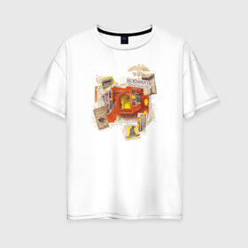 Женская футболка хлопок Oversize с принтом Хогвартс в Тюмени, 100% хлопок | свободный крой, круглый ворот, спущенный рукав, длина до линии бедер
 | fantasy | gryffindor | harry potter | vdsvar | warner bros. | гарри поттер | фэнтэзи