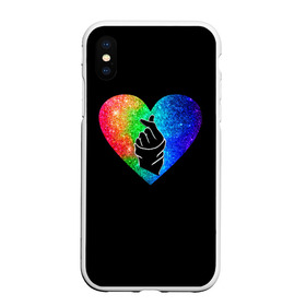 Чехол силиконовый для Apple iPhone XS Max матовый NEW с принтом Сердечко в Тюмени, Силикон | Область печати: задняя сторона чехла, без боковых панелей | Тематика изображения на принте: bts | rm | бойбенд | бтс | ви | джонгук | корейское сердечко | любовь | музыка | сердце | сюги | чимин | чин