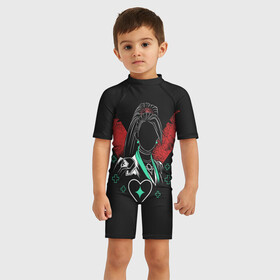 Детский купальный костюм 3D с принтом Sage в Тюмени, Полиэстер 85%, Спандекс 15% | застежка на молнии на спине | cs | csgo | fortnite | games | gaming | league | legends | lol | of | riot | valorant | валорант | игра | игры | кс | ксго