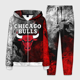 Мужской костюм 3D с принтом CHICAGO BULLS в Тюмени, 100% полиэстер | Манжеты и пояс оформлены тканевой резинкой, двухслойный капюшон со шнурком для регулировки, карманы спереди | bulls | chicago | chicago bulls | nba | red bulls | usa | америка | быки | нба | сша | чикаго буллс