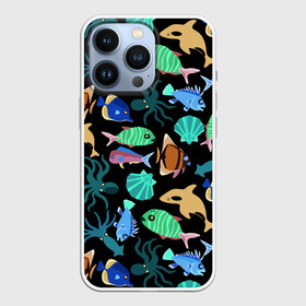 Чехол для iPhone 13 Pro с принтом Summer в Тюмени,  |  | Тематика изображения на принте: color | design | fashion | fish | paint | shell | squid | summer | vanguard | авангард | дизайн | кальмар | краска | лето | мода | ракушка | рыба | цвет