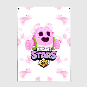 Постер с принтом Sakura Spike Brawl Stars в Тюмени, 100% бумага
 | бумага, плотность 150 мг. Матовая, но за счет высокого коэффициента гладкости имеет небольшой блеск и дает на свету блики, но в отличии от глянцевой бумаги не покрыта лаком | brawl | brawl stars | sakura spike | spike | бравл | бравл кактус | бравл старс | кактус | сакура спайк | спайк | спайк бравл старс