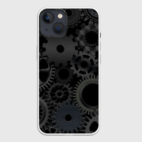 Чехол для iPhone 13 с принтом Механизмы в Тюмени,  |  | hi tech | steampunk | брутальные | брутальный | инженер | инжинер | искусство механизмов | механизм | механизмы | стимпанк | текстура | черные шестерёнки | шестеренки | шестерни | я инженер