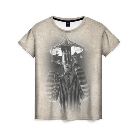 Женская футболка 3D с принтом Beetlejuice в Тюмени, 100% полиэфир ( синтетическое хлопкоподобное полотно) | прямой крой, круглый вырез горловины, длина до линии бедер | beetlejuice | vdpartat | битлджус | майкл китон | ужасы