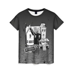 Женская футболка 3D с принтом Beetlejuice в Тюмени, 100% полиэфир ( синтетическое хлопкоподобное полотно) | прямой крой, круглый вырез горловины, длина до линии бедер | beetlejuice | vdpartat | битлджус | дом | ужасы