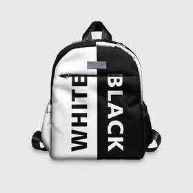 Детский рюкзак 3D с принтом BLACK & WHITE в Тюмени, 100% полиэстер | лямки с регулируемой длиной, сверху петелька, чтобы рюкзак можно было повесить на вешалку. Основное отделение закрывается на молнию, как и внешний карман. Внутри дополнительный карман. По бокам два дополнительных кармашка | abstraction | black and white | geometry | hexagon | neon | paints | stripes | texture | triangle | абстракция | брызги | геометрия | краски | неон | неоновый | соты | текстура