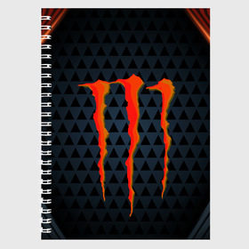 Тетрадь с принтом MONSTER ENERGY (Z) в Тюмени, 100% бумага | 48 листов, плотность листов — 60 г/м2, плотность картонной обложки — 250 г/м2. Листы скреплены сбоку удобной пружинной спиралью. Уголки страниц и обложки скругленные. Цвет линий — светло-серый
 | black monster | bmx | claw | cybersport | energy | monster | monster energy | moto | motocross | race | sport | киберспорт | когти | монстер энерджи | монстр | мото | мотокросс | ралли | скейтбординг | спорт | то | энергия