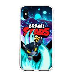 Чехол для iPhone XS Max матовый с принтом BRAWL STARS MECHA CROW в Тюмени, Силикон | Область печати: задняя сторона чехла, без боковых панелей | 8 bit | brawl stars | crow | gale | leon | leon shark | max | mecha | mecha crow | mr.p | sally leon | shark | tara | virus 8 bit | werewolf leon | акула | берли | бравл старс | ворон | макс | оборотень