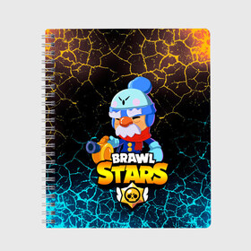 Тетрадь с принтом BRAWL STARS GALE. в Тюмени, 100% бумага | 48 листов, плотность листов — 60 г/м2, плотность картонной обложки — 250 г/м2. Листы скреплены сбоку удобной пружинной спиралью. Уголки страниц и обложки скругленные. Цвет линий — светло-серый
 | 8 bit | brawl stars | crow | gale | leon | leon shark | max | mecha | mecha crow | mr.p | sally leon | shark | tara | virus 8 bit | werewolf leon | акула | берли | бравл старс | ворон | макс | оборотень