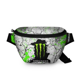 Поясная сумка 3D с принтом MONSTER ENERGY (Z) в Тюмени, 100% полиэстер | плотная ткань, ремень с регулируемой длиной, внутри несколько карманов для мелочей, основное отделение и карман с обратной стороны сумки застегиваются на молнию | black monster | bmx | claw | cybersport | energy | monster | monster energy | moto | motocross | race | sport | киберспорт | когти | монстер энерджи | монстр | мото | мотокросс | ралли | скейтбординг | спорт | то | энергия