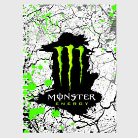 Тетрадь с принтом MONSTER ENERGY (Z) в Тюмени, 100% бумага | 48 листов, плотность листов — 60 г/м2, плотность картонной обложки — 250 г/м2. Листы скреплены сбоку удобной пружинной спиралью. Уголки страниц и обложки скругленные. Цвет линий — светло-серый
 | black monster | bmx | claw | cybersport | energy | monster | monster energy | moto | motocross | race | sport | киберспорт | когти | монстер энерджи | монстр | мото | мотокросс | ралли | скейтбординг | спорт | то | энергия