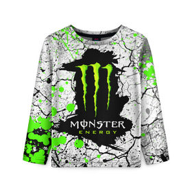 Детский лонгслив 3D с принтом MONSTER ENERGY (Z) в Тюмени, 100% полиэстер | длинные рукава, круглый вырез горловины, полуприлегающий силуэт
 | black monster | bmx | claw | cybersport | energy | monster | monster energy | moto | motocross | race | sport | киберспорт | когти | монстер энерджи | монстр | мото | мотокросс | ралли | скейтбординг | спорт | то | энергия