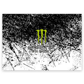 Поздравительная открытка с принтом MONSTER ENERGY (Z) в Тюмени, 100% бумага | плотность бумаги 280 г/м2, матовая, на обратной стороне линовка и место для марки
 | black monster | bmx | claw | cybersport | energy | monster | monster energy | moto | motocross | race | sport | киберспорт | когти | монстер энерджи | монстр | мото | мотокросс | ралли | скейтбординг | спорт | то | энергия