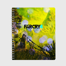 Тетрадь с принтом FARCRY4 в Тюмени, 100% бумага | 48 листов, плотность листов — 60 г/м2, плотность картонной обложки — 250 г/м2. Листы скреплены сбоку удобной пружинной спиралью. Уголки страниц и обложки скругленные. Цвет линий — светло-серый
 | far cry | farcry | game | ubisof | выживание | джунгли | игры | остров | фар край