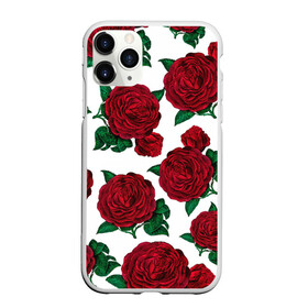Чехол для iPhone 11 Pro Max матовый с принтом Винтажные розы в Тюмени, Силикон |  | flowers | pattern | алые | бутоны | винный | винтаж | винтажные | готика | готический | девушкам | женщинам | красныерозы | лепестки | лето | листья | любовь | нежность | паттерн | подарок | праздник | природа
