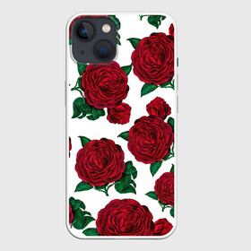 Чехол для iPhone 13 с принтом Винтажные розы в Тюмени,  |  | flowers | pattern | алые | бутоны | винный | винтаж | винтажные | готика | готический | девушкам | женщинам | красныерозы | лепестки | лето | листья | любовь | нежность | паттерн | подарок | праздник | природа