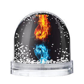 Снежный шар с принтом Огонь и Вода (противостояние) в Тюмени, Пластик | Изображение внутри шара печатается на глянцевой фотобумаге с двух сторон | dark | битва | битваогней | бокс | борьба | брызги | вода | волна | дракон | иньянь | искры | крутой | лед | мужчинам | неоновый | огненный | огонь | пламенный | пламя | притяжение | против