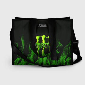 Сумка-шоппер 3D с принтом MONSTER ENERGY в Тюмени, 100% полиэстер | застегивается на металлическую кнопку; внутренний карман застегивается на молнию. Стенки укреплены специальным мягким материалом, чтобы защитить содержимое от несильных ударов
 | energy | honda | mercedes | monster energy | porsche | racing | sport | toyota | автомобил | автомобильные | марка | машины | митсубиси | монстр | монстр энерджи | порше | спорт | тесла | тойота | хонда