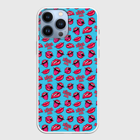 Чехол для iPhone 13 Pro Max с принтом Губы. Поп арт в Тюмени,  |  | kiss me | pattern | pop art | губы | много губ | паттерн | поп арт | тайлинг | текстуры | фоны