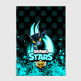 Постер с принтом Brawl stars mecha crow. в Тюмени, 100% бумага
 | бумага, плотность 150 мг. Матовая, но за счет высокого коэффициента гладкости имеет небольшой блеск и дает на свету блики, но в отличии от глянцевой бумаги не покрыта лаком | bibi | brawl stars | coach mike | leon | leon shark | mecha crow | mr.p | sally leon | sandy | sprout | unicorn | virus 8 bit | биби | бравл старс | вирус 8 бит | леон | оборотень | спроут | сэли леон