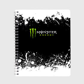 Тетрадь с принтом MONSTER ENERGY в Тюмени, 100% бумага | 48 листов, плотность листов — 60 г/м2, плотность картонной обложки — 250 г/м2. Листы скреплены сбоку удобной пружинной спиралью. Уголки страниц и обложки скругленные. Цвет линий — светло-серый
 | black monster | bmx | claw | cybersport | energy | monster | monster energy | moto | motocross | race | sport | киберспорт | когти | монстер энерджи | монстр | мото | мотокросс | ралли | скейтбординг | спорт | энергия