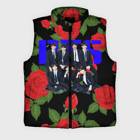 Мужской жилет утепленный 3D с принтом BTS Roses  Black в Тюмени,  |  | bangtan boys | bt21 | bts | bts army | j hope | jimin | jin | jungkook | k pop | korea | korean | pink bts | rap monster | rapmon | suga | v | бтс | кей | корейские | корея | кэй | музыканты | поп | розовая | стикеры