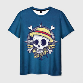 Мужская футболка 3D с принтом Straw hat pirates в Тюмени, 100% полиэфир | прямой крой, круглый вырез горловины, длина до линии бедер | Тематика изображения на принте: monkey d. luffy | nami | one piece | аниме | большой куш | луффи | манки де луффи | нами | пиратская | пираты | тони | череп | чоппер | шляпа