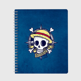 Тетрадь с принтом Straw hat pirates в Тюмени, 100% бумага | 48 листов, плотность листов — 60 г/м2, плотность картонной обложки — 250 г/м2. Листы скреплены сбоку удобной пружинной спиралью. Уголки страниц и обложки скругленные. Цвет линий — светло-серый
 | Тематика изображения на принте: monkey d. luffy | nami | one piece | аниме | большой куш | луффи | манки де луффи | нами | пиратская | пираты | тони | череп | чоппер | шляпа