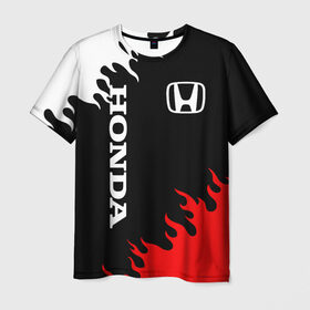 Мужская футболка 3D с принтом HONDA в Тюмени, 100% полиэфир | прямой крой, круглый вырез горловины, длина до линии бедер | acura | auto | cr z | honda | honda power | japan | japanese | nsx | sport | авто | автомобиль | автомобильные | акура | бренд | марка | машины | спорт | хонда | япония