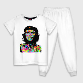 Детская пижама хлопок с принтом Che в Тюмени, 100% хлопок |  брюки и футболка прямого кроя, без карманов, на брюках мягкая резинка на поясе и по низу штанин
 | argentina | che guevara | color | cuba | paint | revolutionary | аргентина | краска | куба | революционер | цвет | че гевара