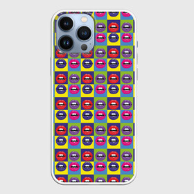 Чехол для iPhone 13 Pro Max с принтом Губы. Поп арт в Тюмени,  |  | kiss me | pattern | pop art | губы | много губ | паттерн | поп арт | тайлинг | текстуры | фоны