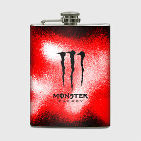 Фляга с принтом MONSTER ENERGY в Тюмени, металлический корпус | емкость 0,22 л, размер 125 х 94 мм. Виниловая наклейка запечатывается полностью | Тематика изображения на принте: energy | monster energy | монстр | монстр энерджи