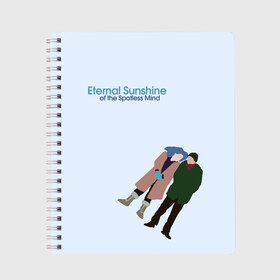 Тетрадь с принтом Eternal sunshine в Тюмени, 100% бумага | 48 листов, плотность листов — 60 г/м2, плотность картонной обложки — 250 г/м2. Листы скреплены сбоку удобной пружинной спиралью. Уголки страниц и обложки скругленные. Цвет линий — светло-серый
 | Тематика изображения на принте: eternal sunshine | eternal sunshine of the spotless mind | вечное сияние | вечное сияние чистого разума