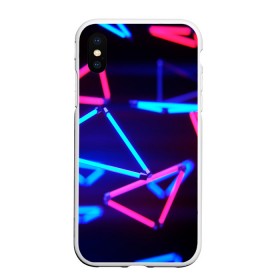 Чехол для iPhone XS Max матовый с принтом ABSTRACTION NEON в Тюмени, Силикон | Область печати: задняя сторона чехла, без боковых панелей | abstraction | geometry | optic | optical | pattern | visual | абстракция | геометрия | линии | оптические | оптический узор | полосы | психоделика | разводы | текстуры | узор | узоры | фрактал