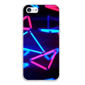 Чехол для iPhone 5/5S матовый с принтом ABSTRACTION NEON в Тюмени, Силикон | Область печати: задняя сторона чехла, без боковых панелей | Тематика изображения на принте: abstraction | geometry | optic | optical | pattern | visual | абстракция | геометрия | линии | оптические | оптический узор | полосы | психоделика | разводы | текстуры | узор | узоры | фрактал