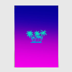Постер с принтом Summer New в Тюмени, 100% бумага
 | бумага, плотность 150 мг. Матовая, но за счет высокого коэффициента гладкости имеет небольшой блеск и дает на свету блики, но в отличии от глянцевой бумаги не покрыта лаком | art | summer | веселое | лето | пальмы