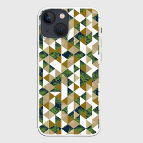 Чехол для iPhone 13 mini с принтом Хипстерские треугольники в Тюмени,  |  | hawaii | hipster | pattern | summer | гаваи | гавайи | гавайская | летняя | лето | листы | листья | модная | отдых | отпуск | пальмы | паттерн | текстура | треугольники | хипстер | яркая