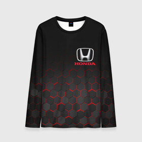 Мужской лонгслив 3D с принтом HONDA в Тюмени, 100% полиэстер | длинные рукава, круглый вырез горловины, полуприлегающий силуэт | acura | auto | cr z | honda | honda power | japan | japanese | nsx | sport | авто | автомобиль | автомобильные | акура | бренд | марка | машины | спорт | хонда | япония