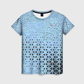 Женская футболка 3D с принтом Математика в Тюмени, 100% полиэфир ( синтетическое хлопкоподобное полотно) | прямой крой, круглый вырез горловины, длина до линии бедер | графики | математика | студенты | теоремы | формулы
