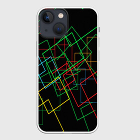 Чехол для iPhone 13 mini с принтом BACKGROUND NEON в Тюмени,  |  | abstraction | geometry | optic | optical | pattern | visual | абстракция | геометрия | линии | оптические | оптический узор | полосы | психоделика | разводы | текстуры | узор | узоры | фрактал